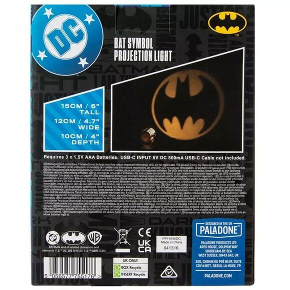 Batman Bat Signal Projector Desk Light - USB-C or Battery Operated NEW in box! - Picture 5 of 12
